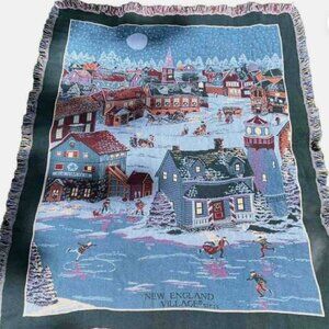 NWT, Department 56 New England Village Series Throw, Goodwin Weavers, 68”x48”